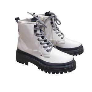 Shu Shop White Ymelda Combat Boots NEW